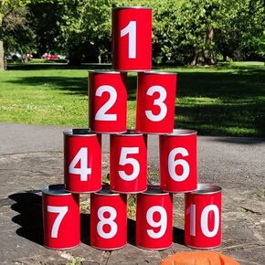 13 Carnival Can Games Bean Bag Toss Carnival Games, Including 10 Tin Cans and 3 Bean Bag Easter Outdoor, Suitable for Family Gatherings, Birthdays, Indoor and Outdoor Activities in Kuwait