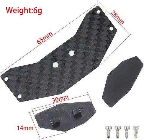 RC Car Accessories متوافقة مع LOSI Micro-B 1/24 RC للسيارات عربات التي تجرها الدواب ترقية أجزاء إكسسوارات الألياف الكربونية نمط الجناح المفسد #58737 in Saudi Arabia