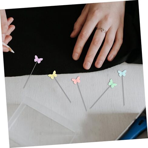 Uonlytech Butterfly Pattern Seleing Head Dins 100pcs PIN الإبداعية مجموعة لخياطة اللحف وصياغة مشاريع الخياطة والزخارف DIY in Saudi Arabia