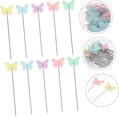 Uonlytech Butterfly Pattern Seleing Head Dins 100pcs PIN الإبداعية مجموعة لخياطة اللحف وصياغة مشاريع الخياطة والزخارف DIY in Saudi Arabia