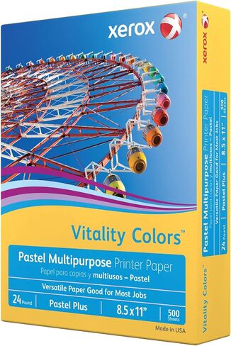 Xerox® Vitality Colors™ Pastel Plus Multipurpose Printer Paper, Letter Size, 24 Lb, 30% Recycled, Goldenrod, Ream Of 500 Sheets in Saudi Arabia