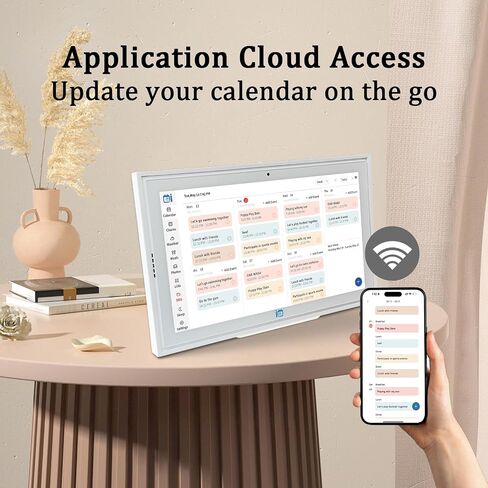 15.6"Digital Calendar & Chore Chart,1080P Full HD WiFi Smart Touchscreen Interactive Display for Family Schedules and Meal Planning,32G AI Picture Frames Function Include Desk Stand & Wall Mountable in Saudi Arabia