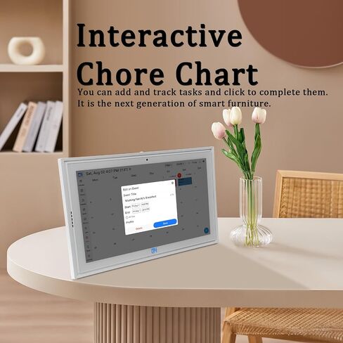 15.6"Digital Calendar & Chore Chart,1080P Full HD WiFi Smart Touchscreen Interactive Display for Family Schedules and Meal Planning,32G AI Picture Frames Function Include Desk Stand & Wall Mountable in Saudi Arabia