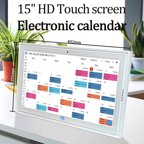 15.6"Digital Calendar & Chore Chart,1080P Full HD WiFi Smart Touchscreen Interactive Display for Family Schedules and Meal Planning,32G AI Picture Frames Function Include Desk Stand & Wall Mountable in Saudi Arabia
