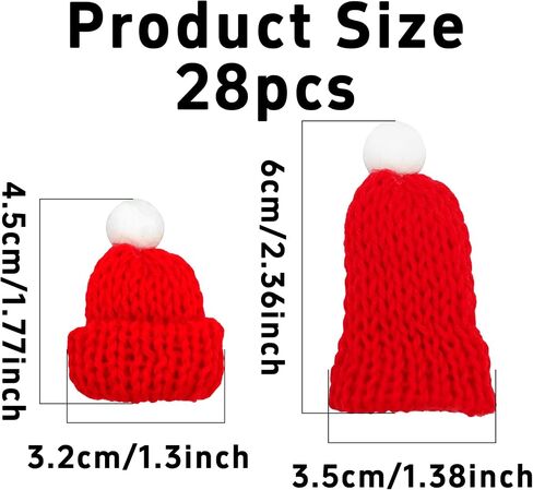 pson 28Pcs Mini Knitting Hats, Tiny Doll Hats for Christmas Tree Ornaments, DIY Crafts, Hair Accessories, Holiday Decorations(Assorted Colors) in Kuwait
