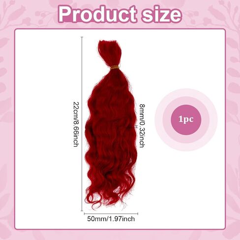 PH Pandahall Doll Doll شعر مستعار Red Mohair Hairs Sefts Soft Curly Hair تمثال شعر مستعار الشعر الاصطناعية لدمى الدمى DIL in Saudi Arabia