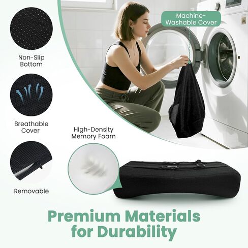 Seat Cushion and Lumbar Support Pillow for Office Chair, Wheelchair, Memory Foam Coccyx Cushion for Sciatica Tailbone Pain Relief, Back Support for Car Chairs, Desk Chair in Saudi Arabia