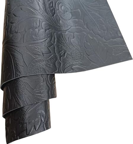 Embossed Leather Pieces with Floral Pattern, Decorative Textured Material, Multiple Sizes to Choose from (Wine red 8 x 12 inches) in Saudi Arabia