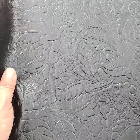 Embossed Leather Pieces with Floral Pattern, Decorative Textured Material, Multiple Sizes to Choose from (Wine red 8 x 12 inches) in Saudi Arabia