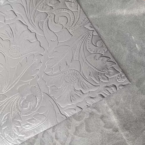 Embossed Leather Pieces with Floral Pattern, Decorative Textured Material, Multiple Sizes to Choose from (Wine red 8 x 12 inches) in Saudi Arabia