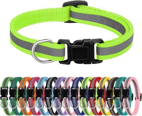 16 Pack Puppy Collars for Litter, Reflective Puppy Collars Adjustable Puppy ID Collars Soft Nylon Whelping Collars for Newborn Litter Puppy Pets-Reflective in Kuwait