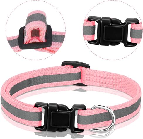 16 Pack Puppy Collars for Litter, Reflective Puppy Collars Adjustable Puppy ID Collars Soft Nylon Whelping Collars for Newborn Litter Puppy Pets-Reflective in Kuwait