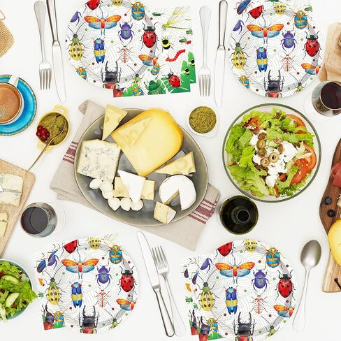 Bugs Party Plates and Napkins for 40 Guests 80 Pcs Ladybugs Bee Reptile Party Supplies Disposable Tableware Set Bow Plates and Napkins for Nature Insect Theme Birthday Baby Shower Party Supplies in Saudi Arabia