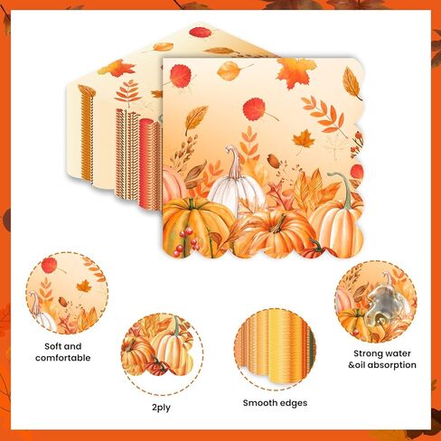 مناديل خريف الورق المناديل يمكن التخلص منها يوم عيد الشكر مناديل القرع مناديل القرع لوازم عيد ميلاد سعيد لحفلات زفاف استحمام الطفل ، عيد ميلاد ، حزب الخريف الحفلات in Kuwait