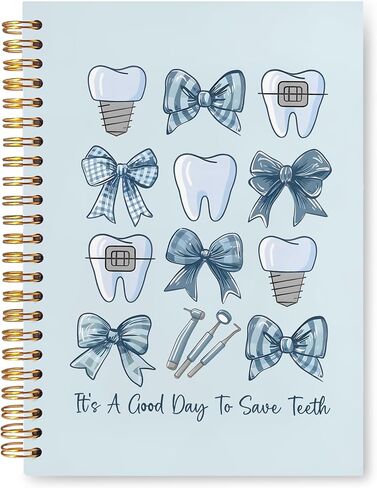 Dentist Gifts Notebook Journal, Dental Hygienist Assistant Office Gifts for Women, Hardcover Spiral Journal Notebook 5.5x8.3 Inch（Blue-01） in Saudi Arabia