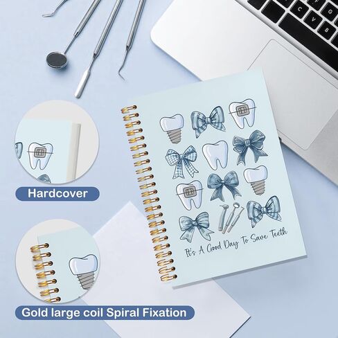 Dentist Gifts Notebook Journal, Dental Hygienist Assistant Office Gifts for Women, Hardcover Spiral Journal Notebook 5.5x8.3 Inch（Blue-01） in Saudi Arabia