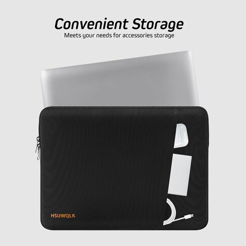 Laptop Case 13.3 inch,13-13.3 inch Shockproof Protective Laptop Sleeve Compatible with MacBook Air 13 13.6 M4 M3 M2 M1/Pro 13/Pro 14,HP Dell ASUS Lenovo,Carrying Computer Bag with Pocket,Black in Saudi Arabia