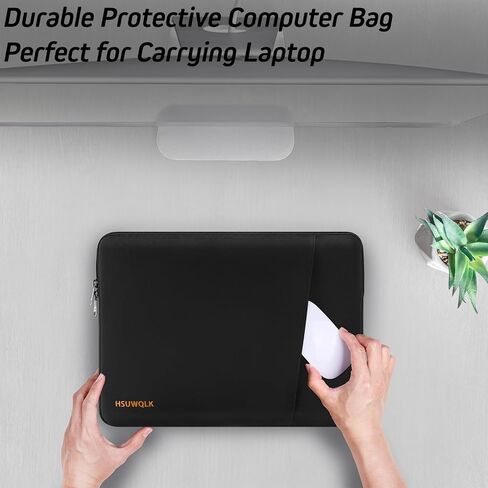 Laptop Case 13.3 inch,13-13.3 inch Shockproof Protective Laptop Sleeve Compatible with MacBook Air 13 13.6 M4 M3 M2 M1/Pro 13/Pro 14,HP Dell ASUS Lenovo,Carrying Computer Bag with Pocket,Black in Saudi Arabia