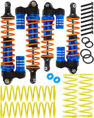 RC Aluminium الأمامي الخلفي BIRE BORE RC RUCK ERDARDERS PRORDRADERS لـ 1/10 SLASH ، Stampede ، Rustler ، Hoss 2WD 4x4 VXL ، Alloy 4PCS RC Shocks w/Golden Spring ، Navy Blue in Saudi Arabia