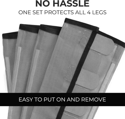 Mesh Horse Fly Boots Set of 4，Adjustable and Universal Loose Fitting & Non-Slip Horse Fly Leggings for Horses,Reduce Stressful Stomping (Pink) in Kuwait