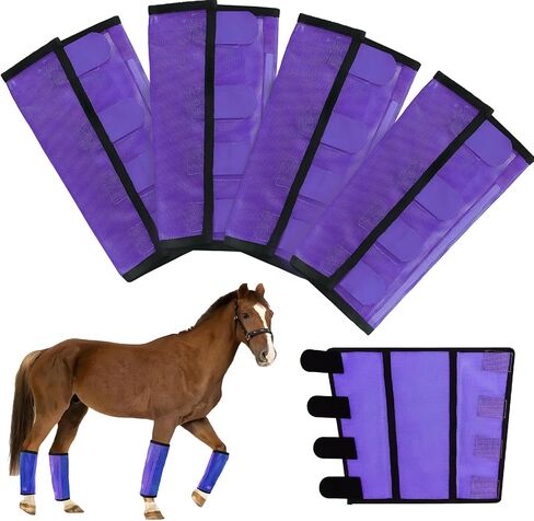 Mesh Horse Fly Boots Set of 4，Adjustable and Universal Loose Fitting & Non-Slip Horse Fly Leggings for Horses,Reduce Stressful Stomping (Pink) in Kuwait