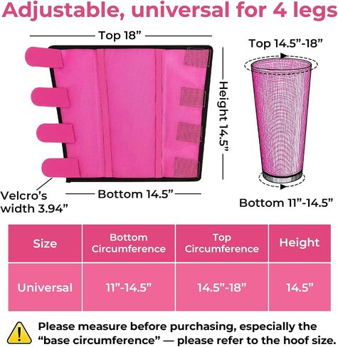 Mesh Horse Fly Boots Set of 4，Adjustable and Universal Loose Fitting & Non-Slip Horse Fly Leggings for Horses,Reduce Stressful Stomping (Pink) in Kuwait