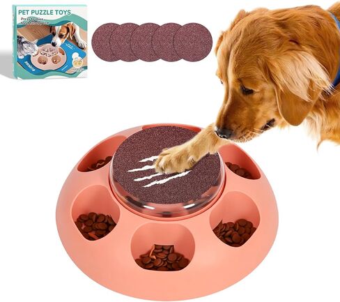 Dog Nail Scratch Board:Stress-Free Nail Trimming for Dogs, Non-Slip Scratch Mat, Includes 5 Sandpaper Replacements for Healthy Nails (Light Orange) in Saudi Arabia