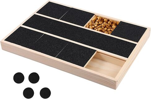 Dog Nail Scratching Board with Snack Box, Wood Stress Free Dog Nail Scratch Pad, Practical Puppy Claw Grooming Tool for Breeds Large and Small Dogs Cats, Dogs Claw File Toy (3 Frames) in Saudi Arabia