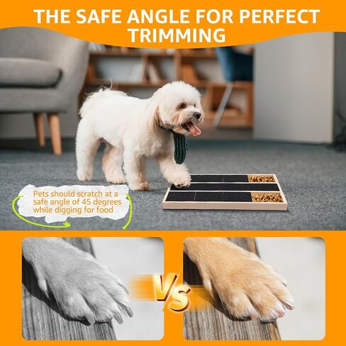 Dog Nail Scratching Board with Snack Box, Wood Stress Free Dog Nail Scratch Pad, Practical Puppy Claw Grooming Tool for Breeds Large and Small Dogs Cats, Dogs Claw File Toy (3 Frames) in Saudi Arabia