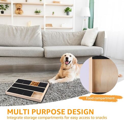 Dog Nail Scratching Board with Snack Box, Wood Stress Free Dog Nail Scratch Pad, Practical Puppy Claw Grooming Tool for Breeds Large and Small Dogs Cats, Dogs Claw File Toy (3 Frames) in Saudi Arabia