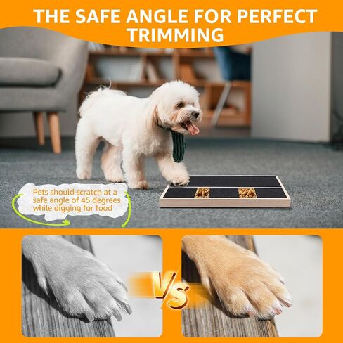 Dog Nail Scratching Board with Snack Box, Wood Stress Free Dog Nail Scratch Pad, Practical Puppy Claw Grooming Tool for Breeds Large and Small Dogs Cats, Dogs Claw File Toy (3 Frames) in Saudi Arabia