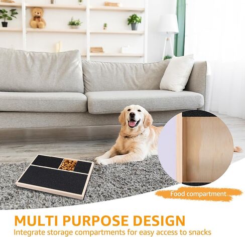 Dog Nail Scratching Board with Snack Box, Wood Stress Free Dog Nail Scratch Pad, Practical Puppy Claw Grooming Tool for Breeds Large and Small Dogs Cats, Dogs Claw File Toy (3 Frames) in Saudi Arabia