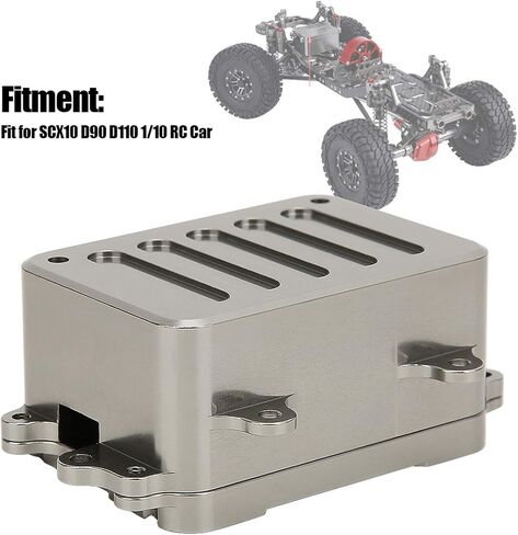 SCX10 Metal RC Receiver Box with ESC for 1/10 Crawler Car ZD Racing Silver 60x40x30mm in Kuwait