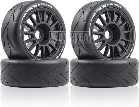 4PCS RC 1/8 On-Road Tires 15-Spokes RC Wheel and Tires 17mm Hex Hub Fit for 1/8 HPI WR8 HSP Hobao ARRMA Redcat Losi Kyosho VRX in Kuwait