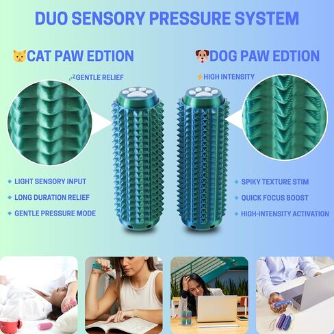 2PCS Little Ouchies Fidget with Cat Dog Paw Button, Sensory Pain Stim Fidget Toys for Adults & Teens, Anxiety and Stress Relief Items, Spiky Grippy Stim Tool, Portable ADHD Autism Fidget Clicker in Saudi Arabia