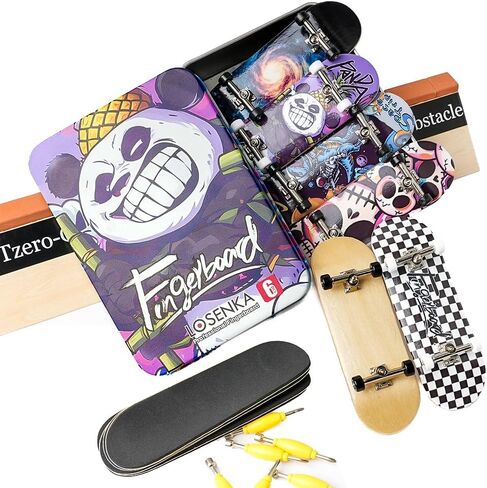 6 PCS Pro 32mm Fingerboard Wooden Board Professional Mini Finger Skateboard Set من 6 (6pcs) in Kuwait