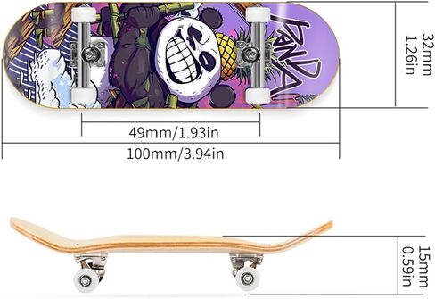 6 PCS Pro 32mm Fingerboard Wooden Board Professional Mini Finger Skateboard Set من 6 (6pcs) in Kuwait