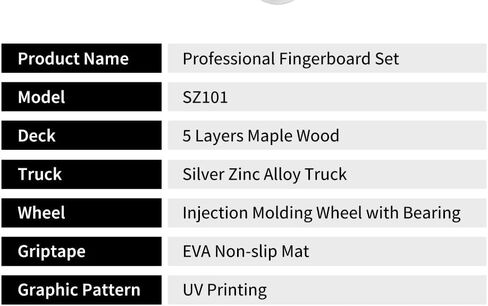 6 PCS Pro 32mm Fingerboard Wooden Board Professional Mini Finger Skateboard Set من 6 (6pcs) in Kuwait