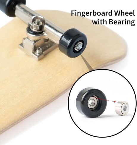6 PCS Pro 32mm Fingerboard Wooden Board Professional Mini Finger Skateboard Set من 6 (6pcs) in Kuwait