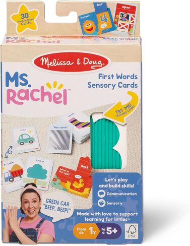 Melissa & Doug® Ms. Rachel ™ First Words Firstcards Sensory Preschool Learning Toy for Boys ، Girls - FSC Certified in Saudi Arabia