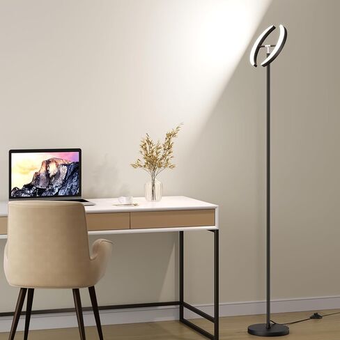 مصابيح أرضية من Sunmory لغرفة المعيشة ، مصباح أرضي LED ساطع 28 واط مع مصابيح قابلة للدوران والتحكم عن بعد ، مصباح طويل القامة مع مصباح زاوية قابلة للوقوع قابلة للتطبيق لغرفة النوم ، المكتب in Kuwait