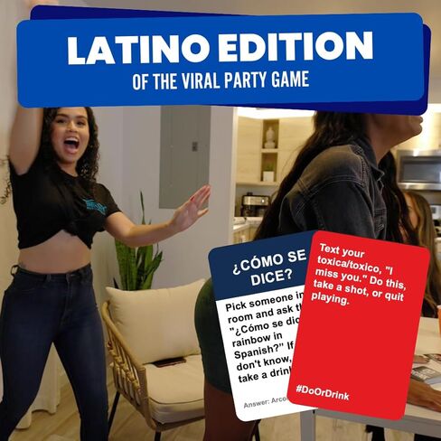 Do أو اشرب Latino Edition - لعبة شرب الكبار من أجل اللاتينيين - ألعاب الحفلات الممتعة للبالغين مع 250 بطاقة - رائعة في لعبة Game Night و Pre Games و Carnitas Sundays وبعد الحفلات والشواء in Kuwait