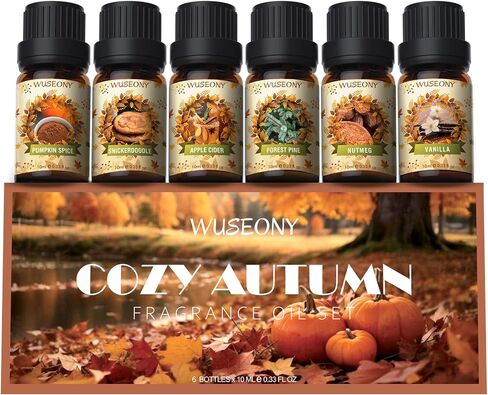 WUSEONY Summer Fragrance Oils Set, Premium Essential Oils for Diffuser, Natural Aromatherapy Oils for Soap Candle Making - Ocean Breeze, Coconut, Pina Colada, Watermelon, Vanilla Ice Cream, Aqua Kiss in Saudi Arabia
