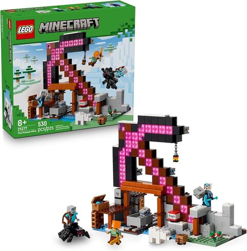 LEGO Minecraft The Pickaxe Mine Kids Toy - Building Set for Boys and Girls - Minecraft Toy for Gaming Fans 8+ - Includes Alex, Miner, and Stray Spider Jockey Minifigure - Birthday Gift Idea - 21277 in Saudi Arabia
