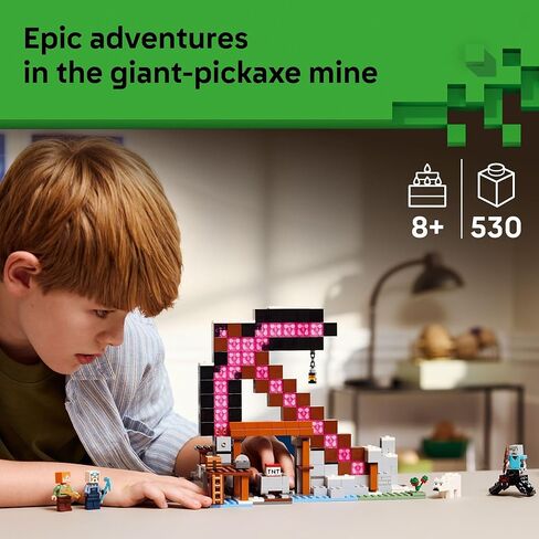 LEGO Minecraft The Pickaxe Mine Kids Toy - Building Set for Boys and Girls - Minecraft Toy for Gaming Fans 8+ - Includes Alex, Miner, and Stray Spider Jockey Minifigure - Birthday Gift Idea - 21277 in Saudi Arabia