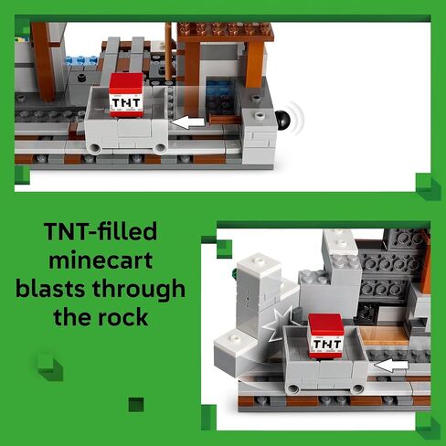 LEGO Minecraft The Pickaxe Mine Kids Toy - Building Set for Boys and Girls - Minecraft Toy for Gaming Fans 8+ - Includes Alex, Miner, and Stray Spider Jockey Minifigure - Birthday Gift Idea - 21277 in Saudi Arabia