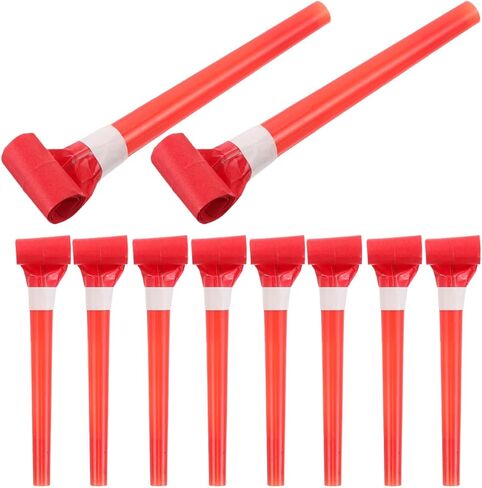 Besportble Creative Kids Whistle Toys - 50pcs Party Players for Kids Fun Funymakers Red Plastic Pristle للحفلات الحفلات والبالون المصاصين in Kuwait