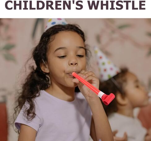 Besportble Creative Kids Whistle Toys - 50pcs Party Players for Kids Fun Funymakers Red Plastic Pristle للحفلات الحفلات والبالون المصاصين in Kuwait