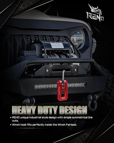 RENO Winch Shackle with Fairlead, Aluminum Hawse Fairlead with Winch Hook Fit for Synthetic Rope 30,000 lbs Compatible with Off Road SUV Truck Off-Road Vehicle Towing Recovery (Black, 1 Pack) in Saudi Arabia
