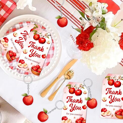 72pcs Apple Party Party Favors شكرًا لك على علامات المفاتيح أكياس الهدايا الفاكهة ذات التقدير تسمية هدية Apple من عيوننا ، شكرًا لك على علامات Apple معلمي استحمام الطفل ، يوم عيد ميلاد المدرسة. in Saudi Arabia